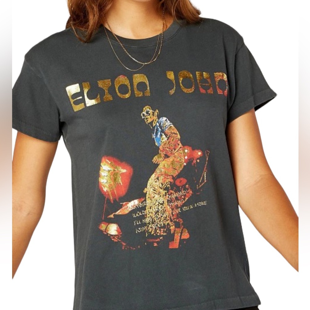 Anthropologie LetLuv Elton John Bennie & The Jets Vintage Black Tee XS NWT - Picture 13 of 13